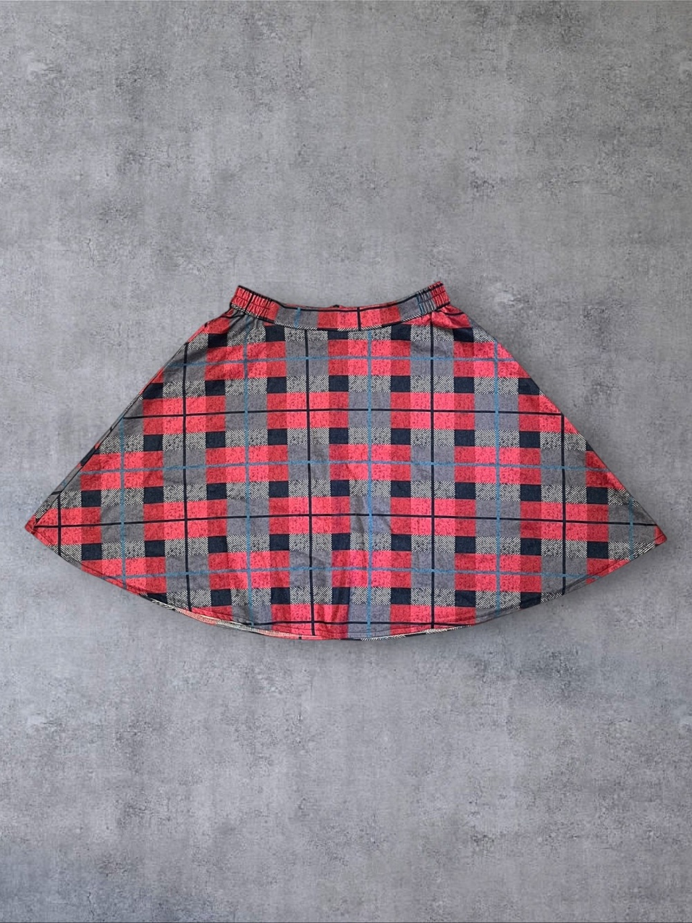 Hotouch Red & Black Plaid Sz M Circle Mini Skirt